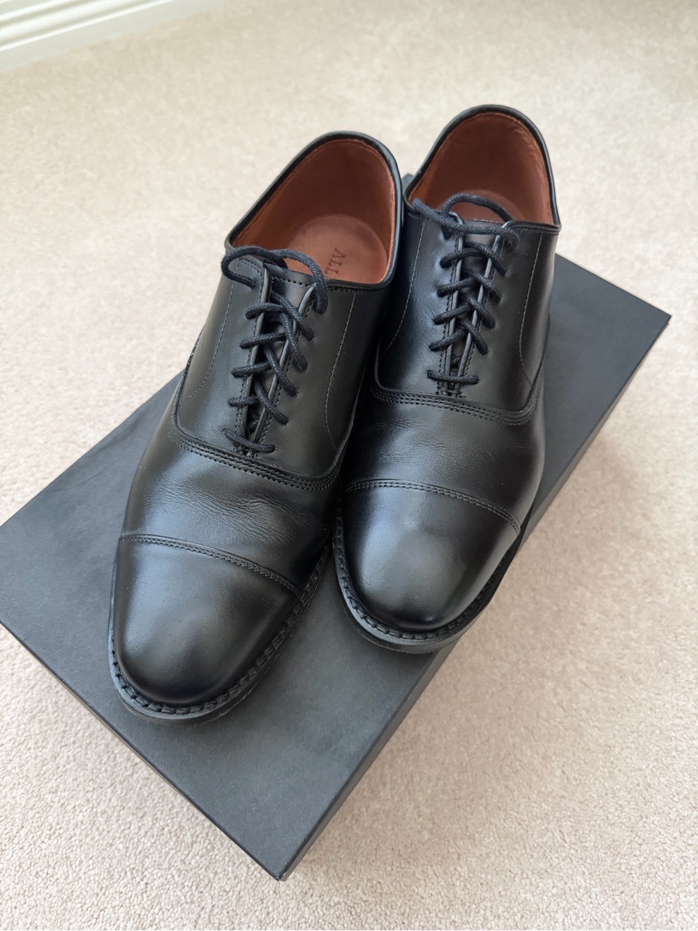 Allen Edmonds || Park Avenue Cap Toe Oxford Leather Shoes Black || Size 7.5 Box